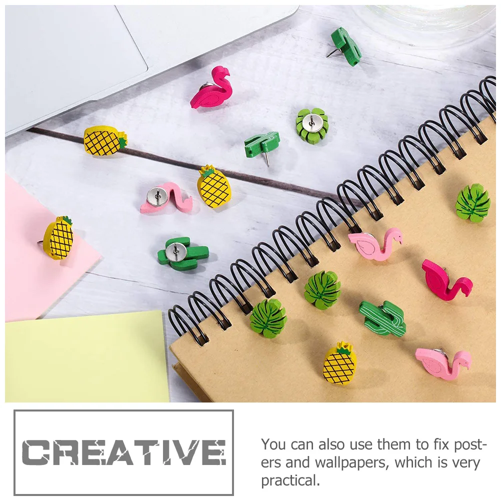 

30pcs Cartoon Thumb Tacks Decorative Push Pins For Bulletin Board Cork Office School Home Multi-Function Wall Map Photo Pin