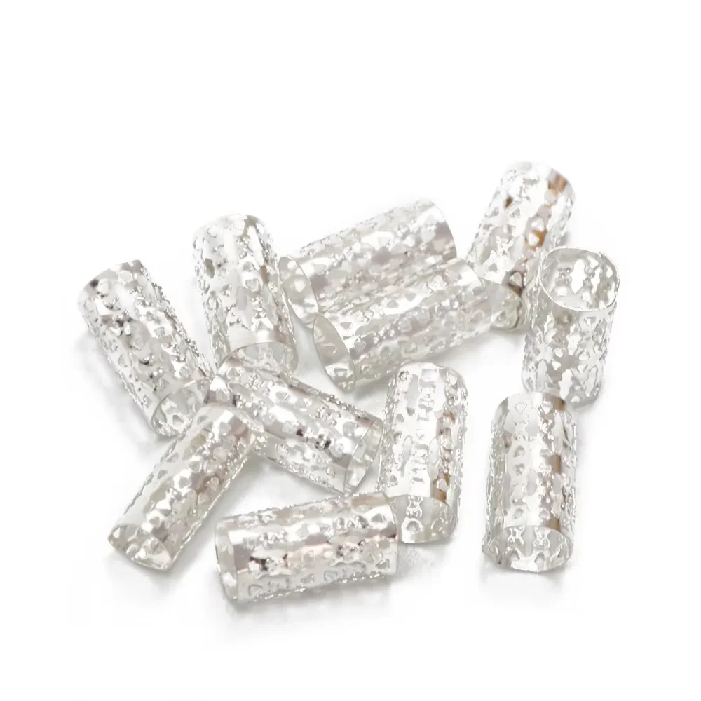 

34Pcs/pack Silver Hair Braid Dread Dreadlock Beads Adjustable Braids Cuff Clip Micro Link Ring Bead DIY Hairstyling