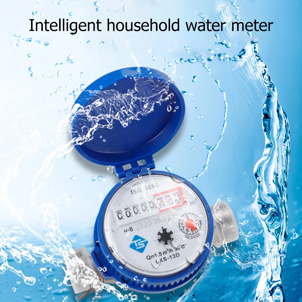 Smart Water Meter Mechanical Rotary Pointer Counter Flow Water Meter Digital Display Water Measuring Tools with Copper Fittings