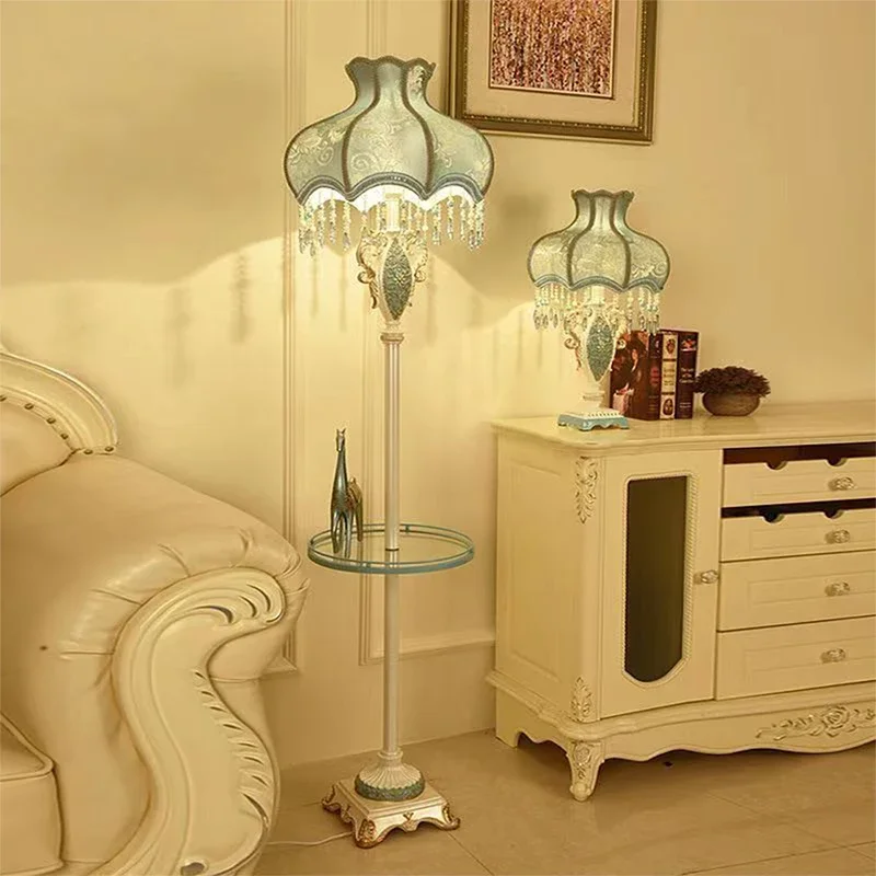 FAIRY European Floor lamp Luxurious Living Room Bedroom Study Villa Hotels LED Warm Creativity Floor lamp next to sofa image 2