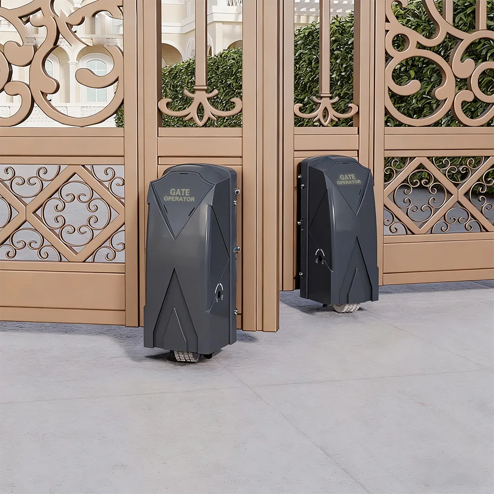 Remote Wifi Control Electric Wheel Automatic Dual Swing Gate Opener Roller Gate Motor Roller Auto Gate Operator Up to 600KGS