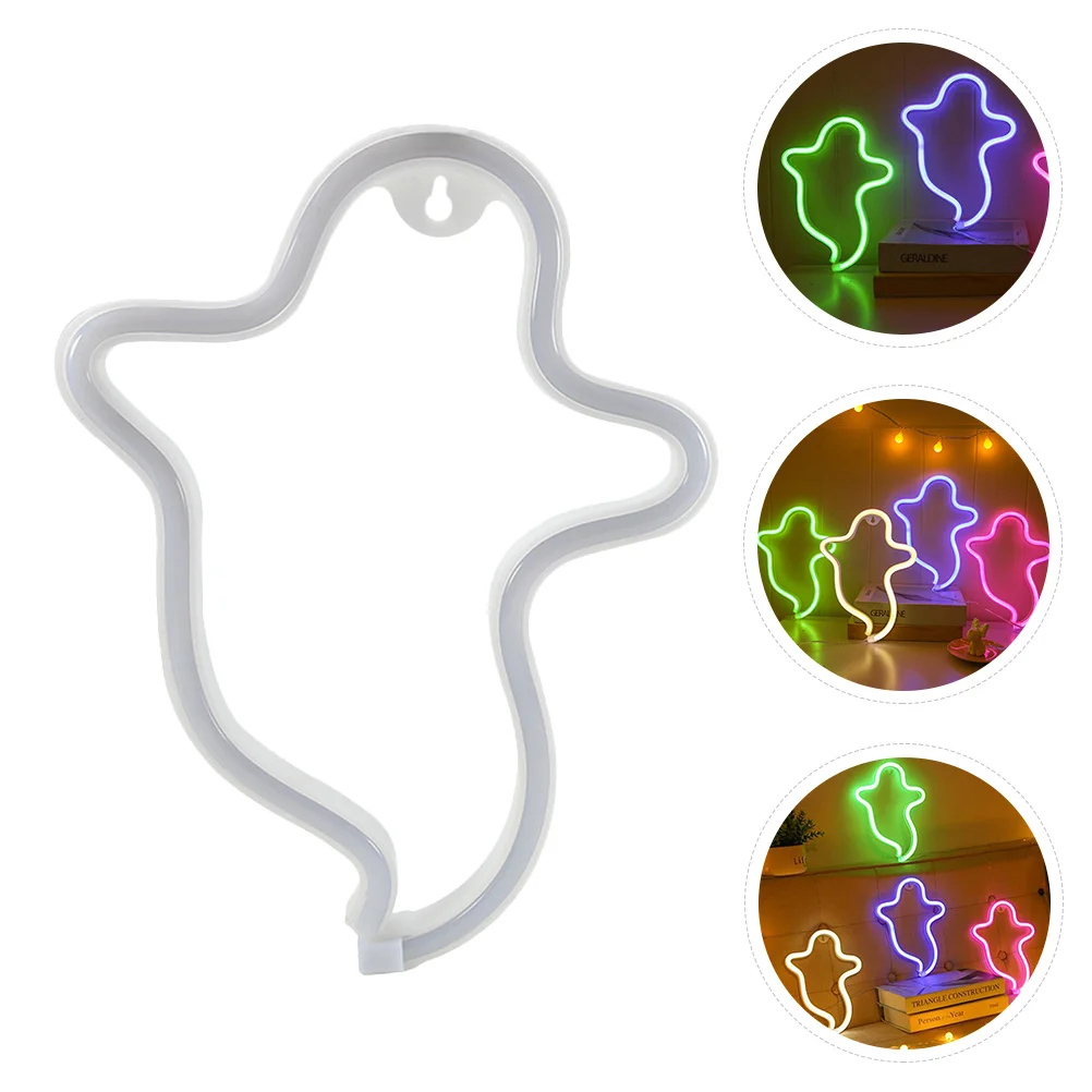 Halloween Ghost LED Neon Light Plastic Star Shape Night Lamp USB Powered Romantic Festival Decor Lighting
