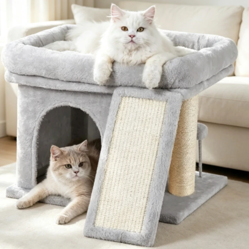 Multifunctional Cat Climbing Frame with Nest And Scratching Board 3-in-1 High-Value Cat Villa for Cats