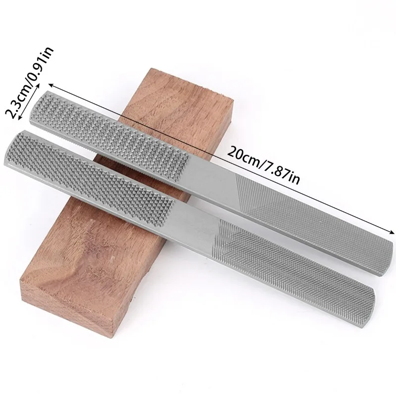1 lima de madera de 4 vías, 2 limas de mano de acero, juego de limas de madera duraderas, limas de aguja planas y semicirculares para trabajar la madera y el metal
