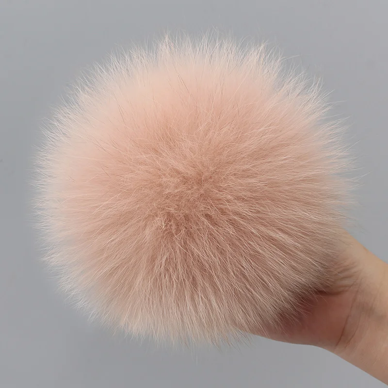 CNTANG 100% Natural Raccoon Fur Pompom For Hats Real Fox Fur Pom Pom Beanies Fur Pompon With Buckle Caps Scarf Accessories DIY