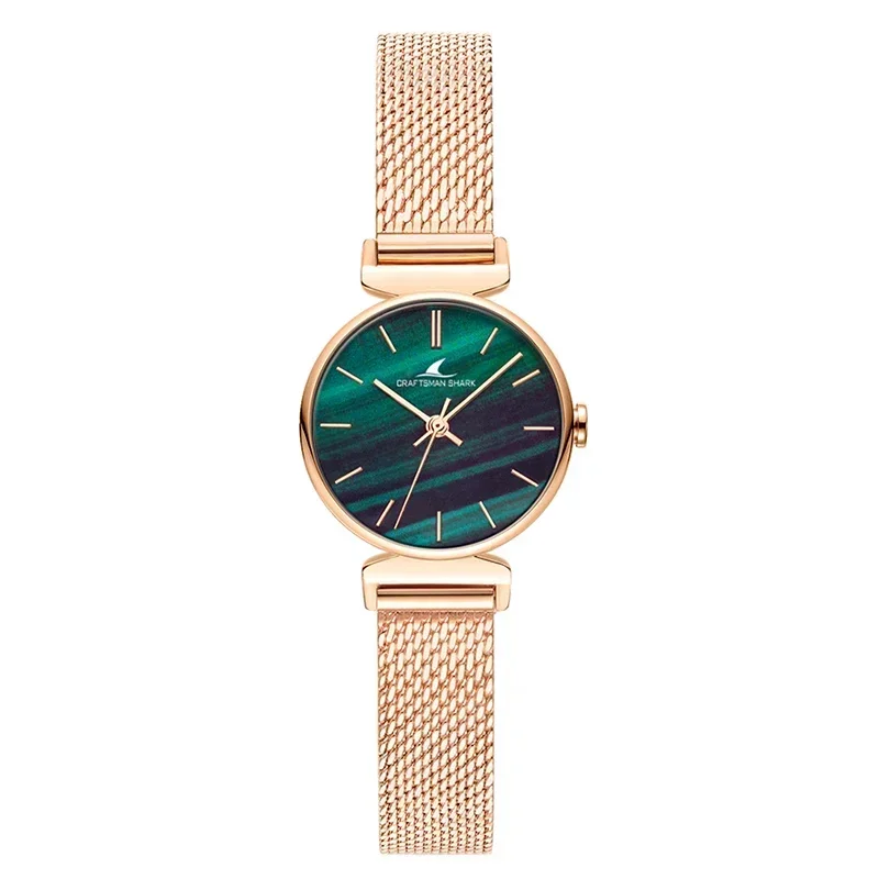 Japan Quartz Movement Stainless Steel Mesh Band Watch Golden Ladies Wristwatches Flash Night Stars Face New Watches For Women