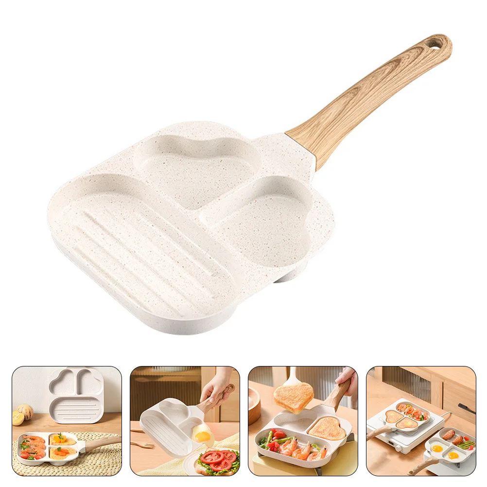 

Love Heart Bacon Non Stick Pancake Pan Handle Frying Pan Convenient Kitchen Egg Breakfast Safe Use Frying Supply