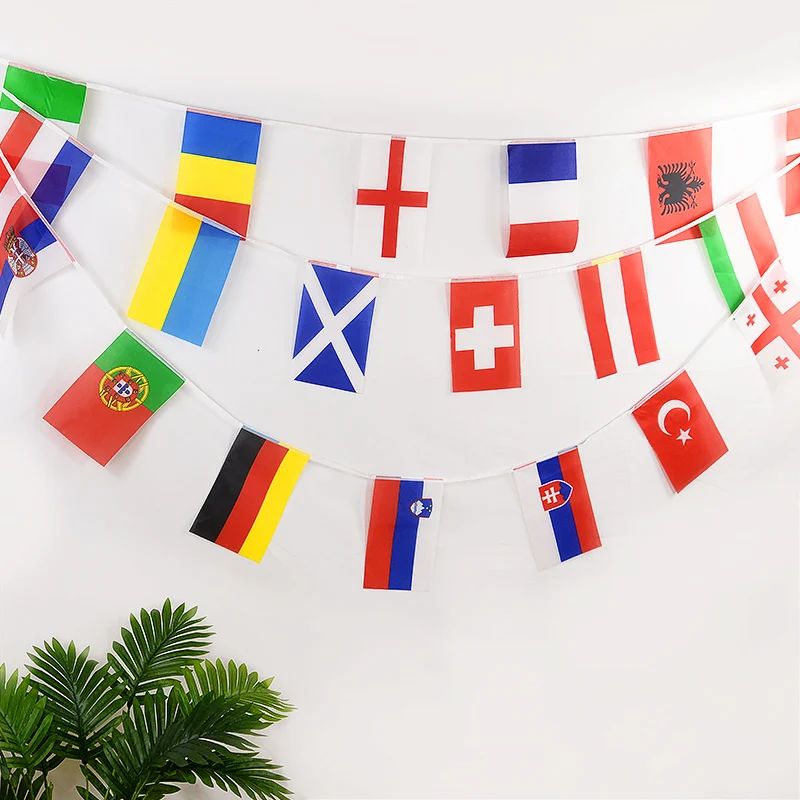 World Country Bunting Flag Europe Football Basketball League Parade Hanging Flag Banners Bars Sports Clubs Home Party Decoration