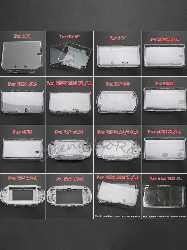 Kristall Schutzhülle Abdeckung Hard Shell Haut Fall Für NDSL NDSi XL LL GBA SP PSP 2000 3000 PSV 1000 2000 Für Neue 2DS 3DS XL LL