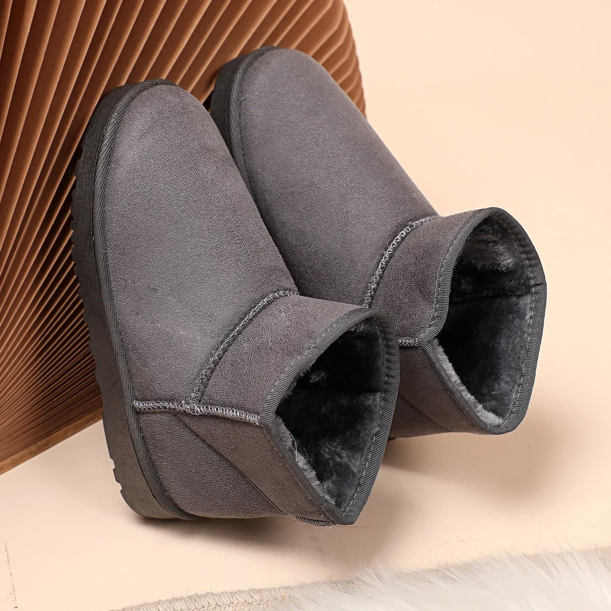 Cotton shoes women's winter boots 2023 new snow boots women plus fleece thickened warm 100 flat short boots women non-slip