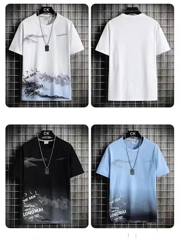 Trendy Suits for men  Men's Summer Shorts Set Gym Outfit Student Short Sleeve Tee 2 Piece Set Tracksuits Men Casual Men Clothing