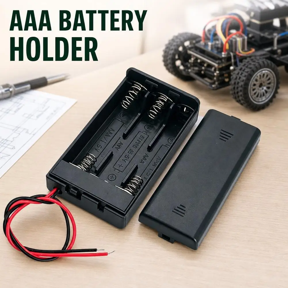 PP Single AAA Battery Holder With Pre-Installed Wires Compact Power Block For DIY Electronics