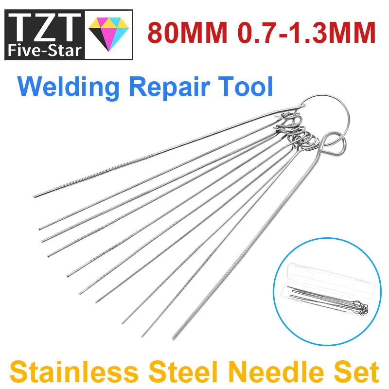 10 Kinds Stainless Steel Needle Set PCB Electronic Circuit Through Hole Needle Desoldering Welding Repair Tool 80mm 0.7-1.3mm