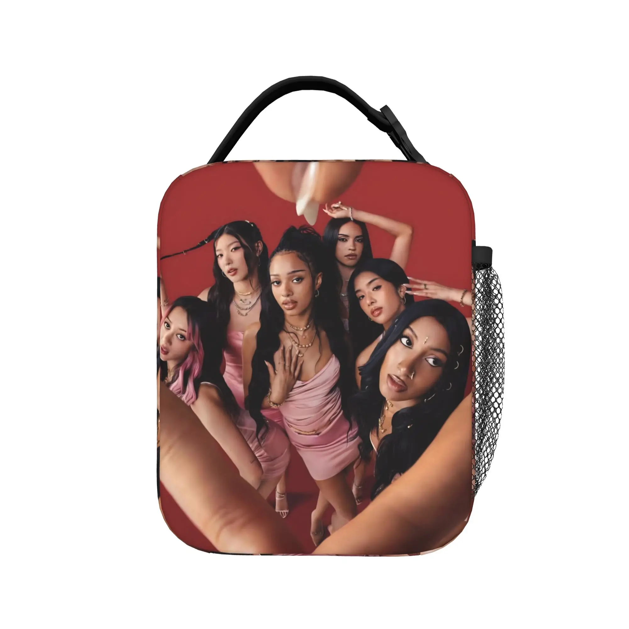 Katseyes Kpop Girl Group Thermal Insulated Lunch Bag for School Kpop Music Portable Food Bag Cooler Thermal Lunch Box