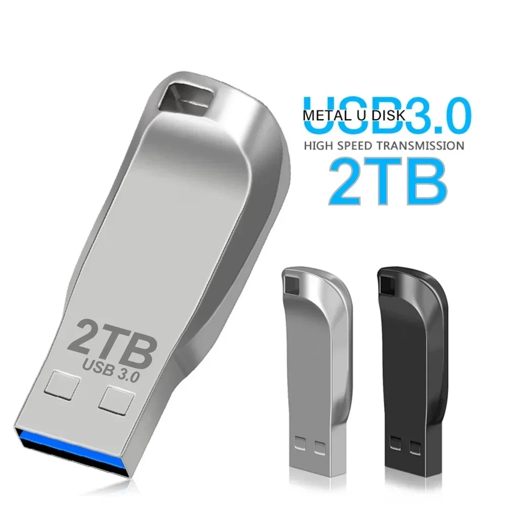 2TB Metal Usb 3.0 Pen Drive 2TB Usb Flash Drives 1TB High Speed Pendrive Waterproof Usb Flash Disk New Upgraded TYPE-C Adapter