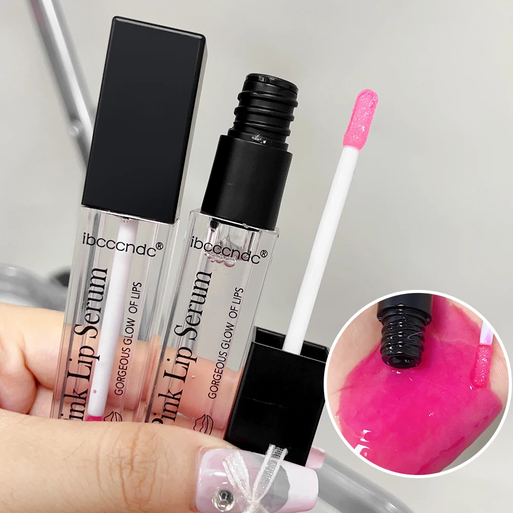 Pink Jelly Plumper Lip Gloss Glassy Color Changing Liquid Lipstick Moisturizing Waterproof Transparent Lip Oil Lips Care Makeup