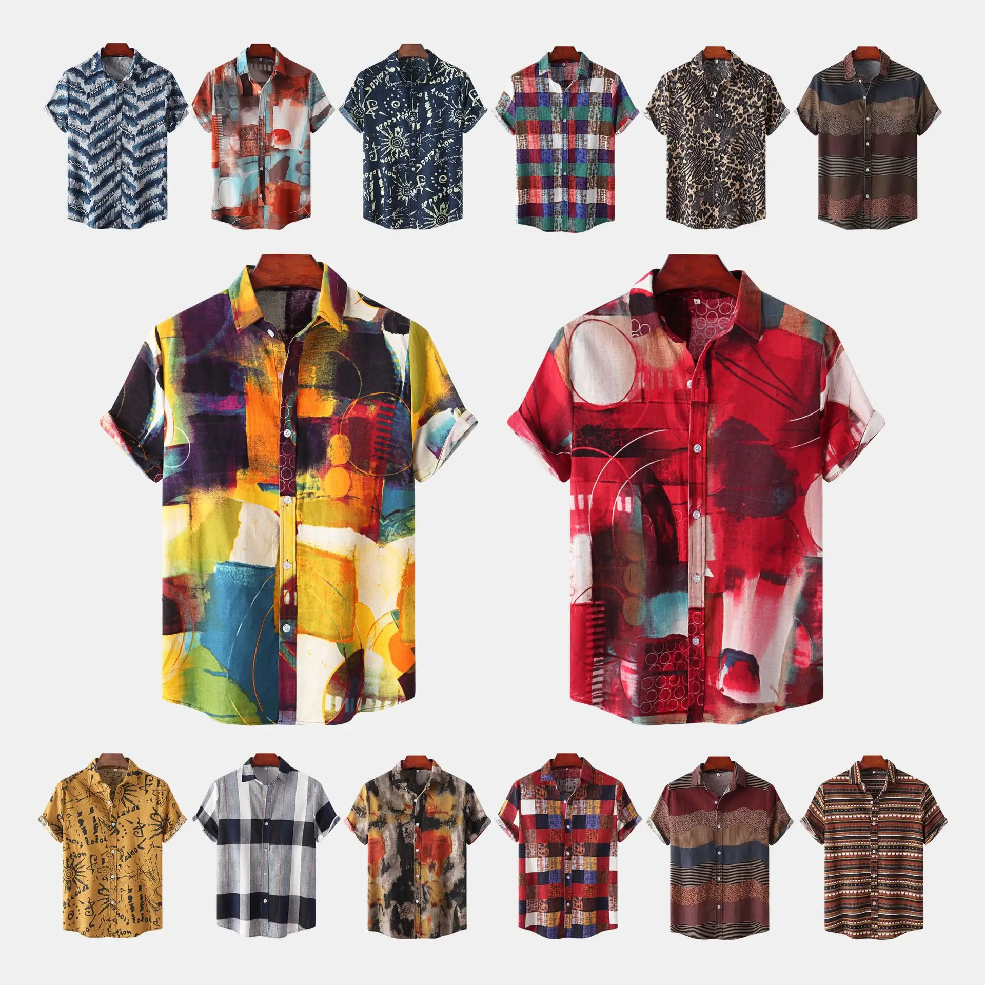 

Ethnic Sle Floral Men's Casual Long Sve irt 3XL Youth Faion Autumn Season ort Sve Stand Collar Special Width