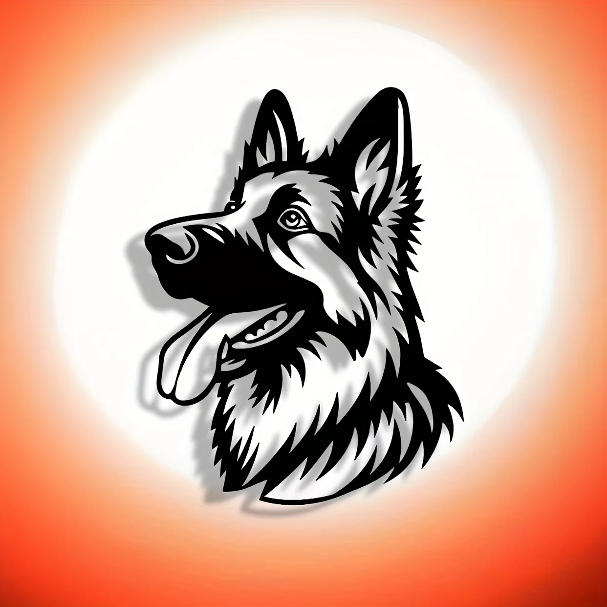 CIFbuy Modern Farmhouse Wolf Dog Abstract Aluminum Wall Art  Waterproof Durable Reusable Home Decor Living Room Bedroom