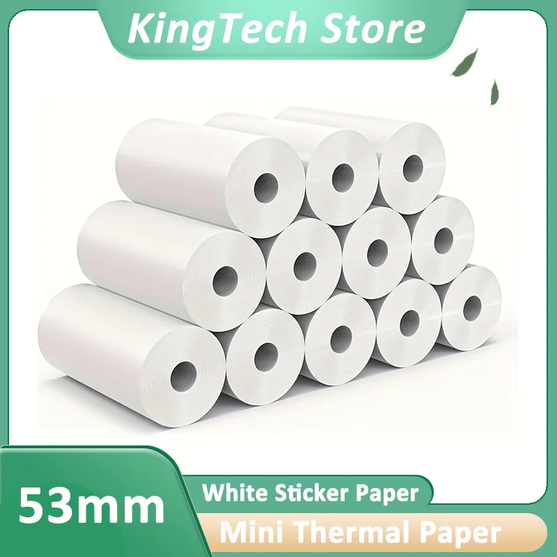 

12 рулонов самоклеящейся термобумаги, совместимой с мини-принтерами T02/M02, белая портативная бумага для печати этикеток и чеков