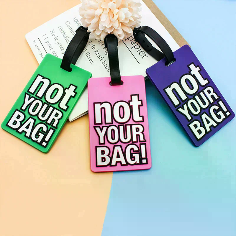 

1 шт., геометрические багажные бирки, держатель для удостоверения личности, держатель для багажной сумки, силиконовая мягкая этикетка из ПВХ, дорожные аксессуары, бирка для багажа