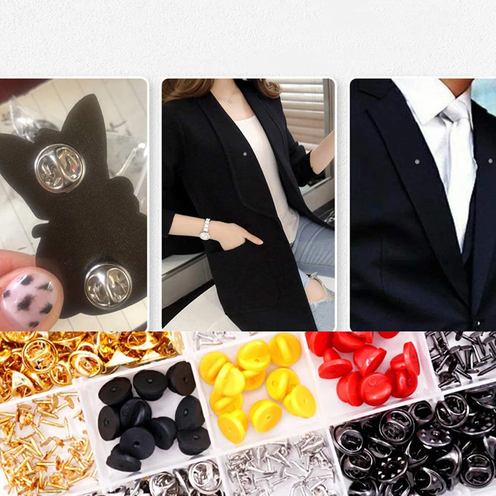 

430pcs Lapel Pin Backs Replacement Rubber Locking Butterfly Brooch Clutch Backs Pin Keeper Jewelry Making Craft Supplies
