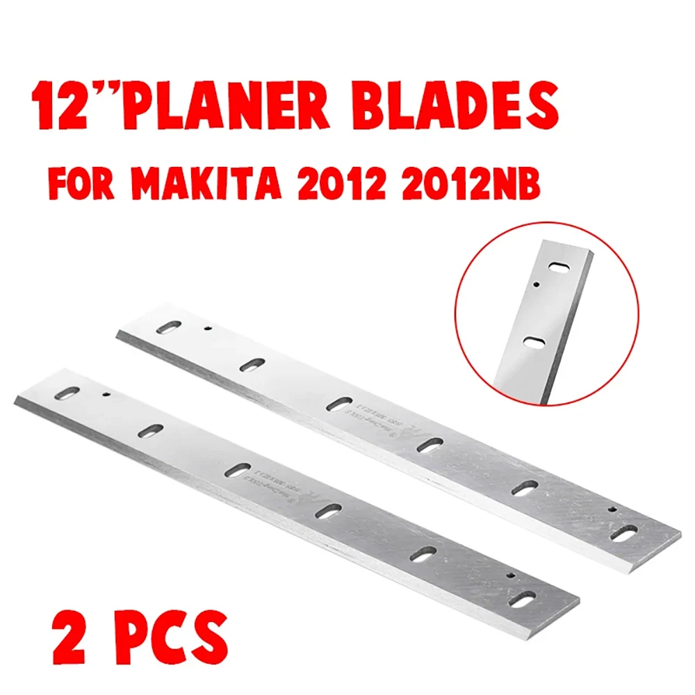 Lâminas de faca plaina de 12 ", 2 peças, 305x32x3mm, lâmina de aço de alta velocidade, plaina espessante para makita 2012 2012nb, peças de madeira