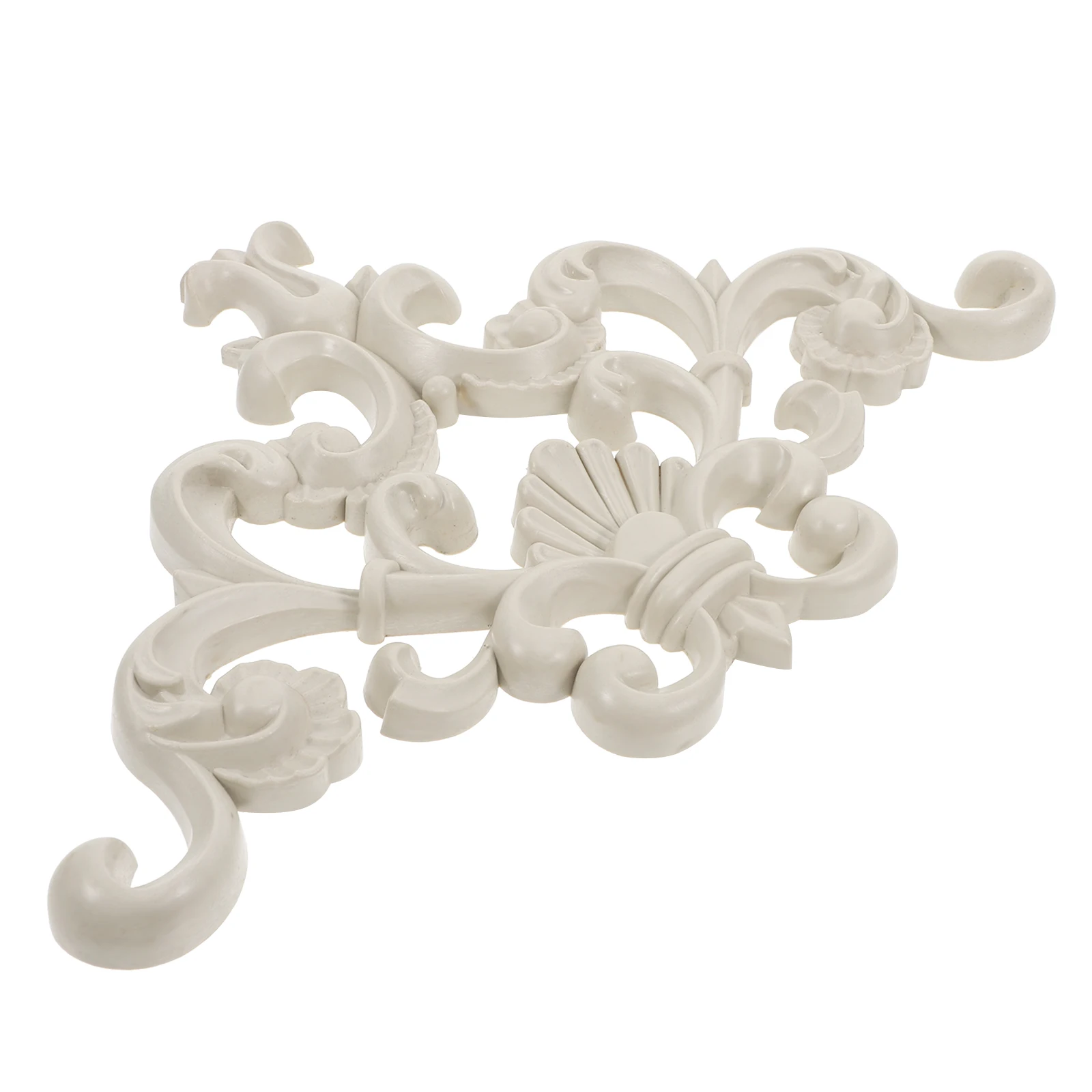 

PVC Carved Flower Applique Onlay Ornament Unpainted Plastic Decor for Ceiling Wall Door Cabinet Wardrobe Furniture