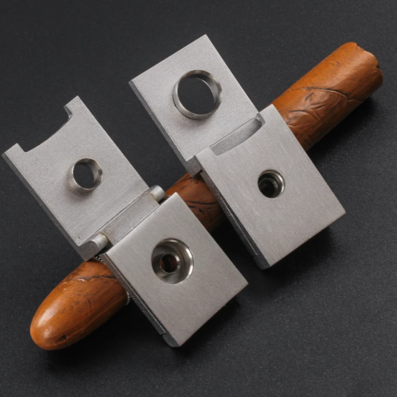 

Premium Stainless Steel Folding Cigar Punch, Multiple Size Metal Cigar Puncher Practical Smoking Accessories Tool Cigar Lovers