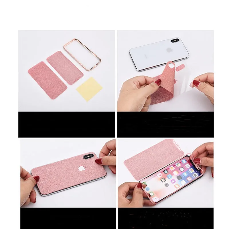 KINGMAS Luxury Shiny Color Frontand Back Film For Iphone 11 12 13 14 15 Pro Max Plus Xs Max X Xr shiny Protective Scratch Film