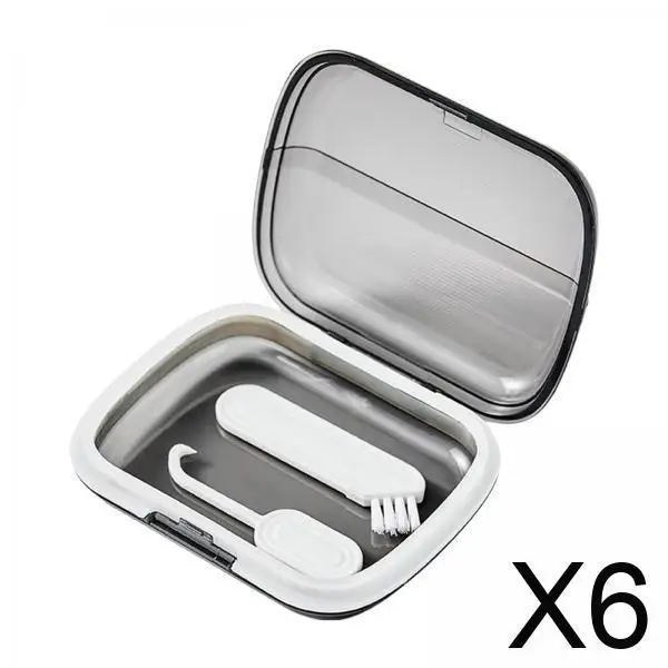 

6xSmall Retainer Case with Retainer Removal Tool Silicone Sealed Storage Boxes Gray