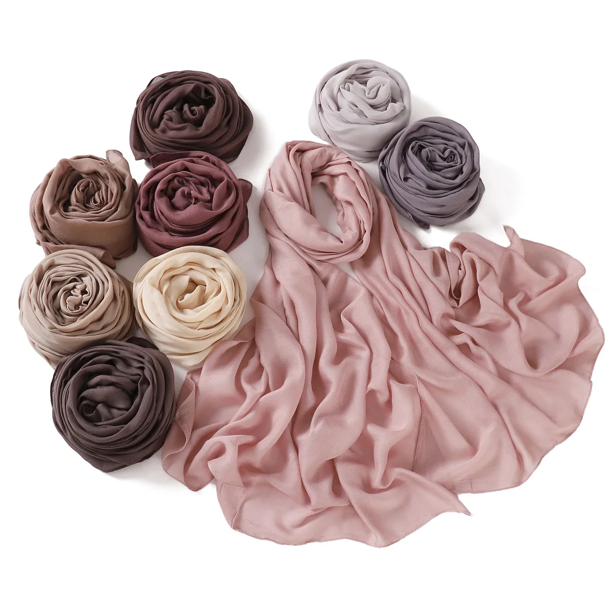 Ramadan 175*70cm Women Plain Solid Cotton Rayon Hijab Scarf Lady High Quality Wraps Shawls Muslim Headband Islamic Scarves Wrap