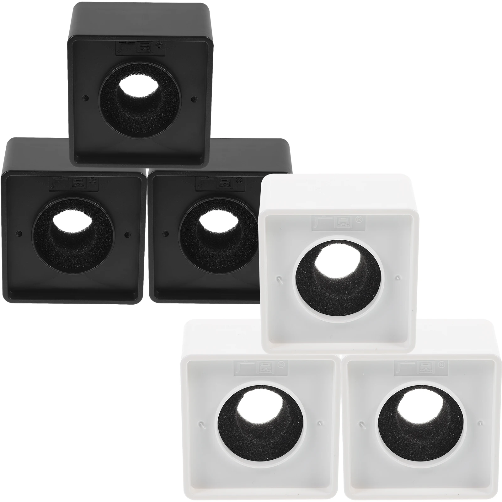 

6pcs Microphone Flag Box Square Rounded Cover Black White DJ Equipment Accessories Wireless Mic Station