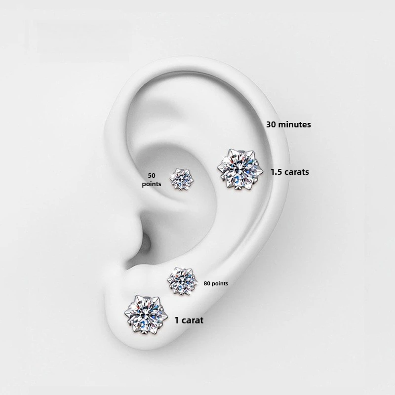 

Манжеты для ушей Starburst Snowflake Moissanite, стерлинговое серебро премиум-класса с покрытием из белого золота 18 карат