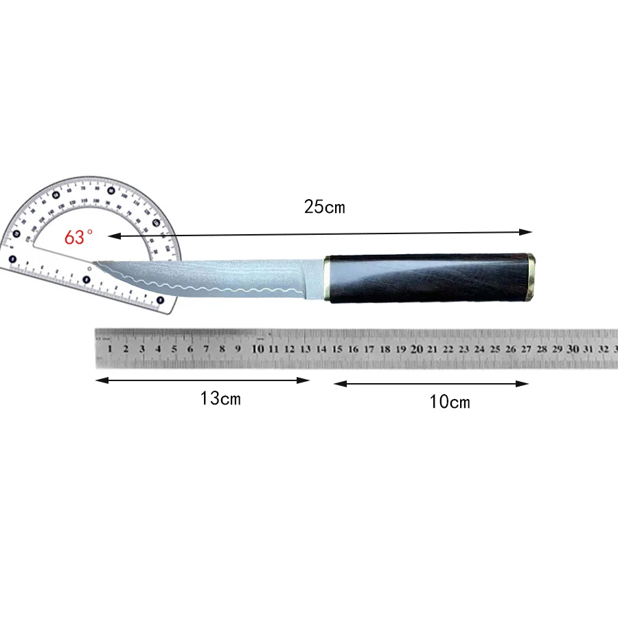 5 Inch Utility Knife With Cover 3 Layers Clad Steel SKD-11 Blade Sharp Chefs Cleaver Paring Handmade Kitchen Knives Ebony Handle