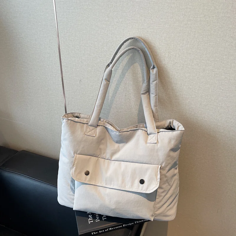 المرأة عادية قماش حمل حقيبة سعة كبيرة جوكر حقيبة كتف محكم عادية بسيطة ركاب حقيبة المدرب لخريف شتاء #1