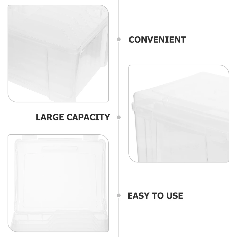 

Photo Storage Box 6 Compartments Removable Dividers ganizer Plastic Scrapbooking Picture Case Task Boxes Document Container