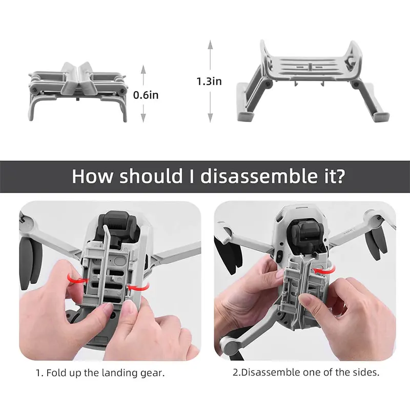 Foldable Extended Landing Gear Heighten Stand Leg Anti-Slip Shockproof Support for Mini 2 2 SE SE Replacement Spare Parts