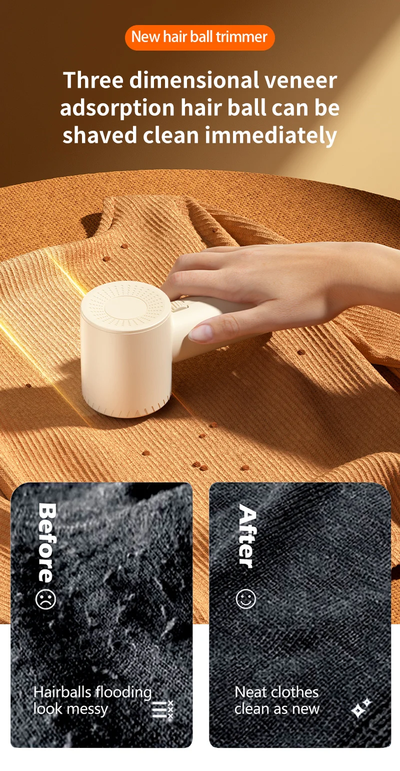 Portable USB Lint Remover Electric for Clothes Rechargeable Hair Ball Trimmer Machine for Clothes for Sweater Fabric Shaver