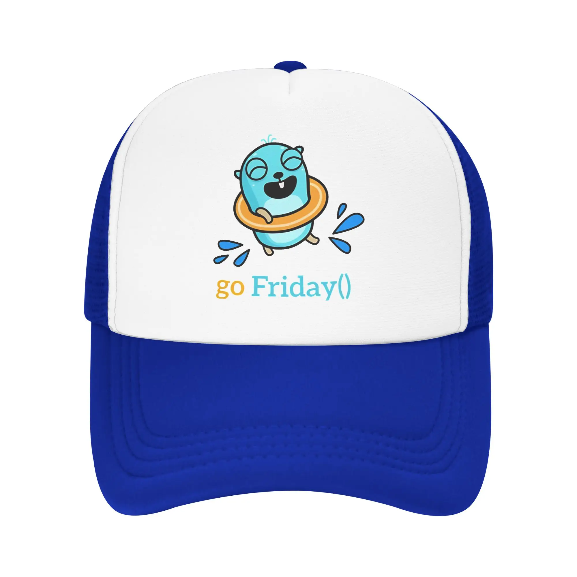 golang gopher friday  Accessories Foam Mesh Trucker Hat Summer Breathable  Mesh-back Sun Caps Trendy Adjustbale
