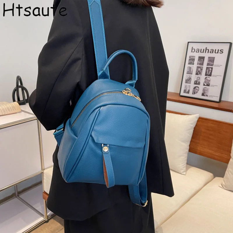 

Casual and Convenient Small Backpack for Men and Women PU Leather Outdoor Hiking and Mountaineering Travel School Bags Portabl