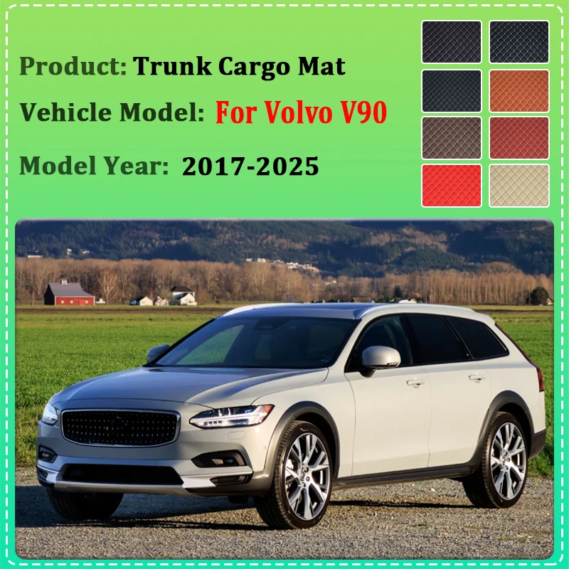 Car Trunk Pads For Volvo V90 Body Kit 2017-2025 Anti Dirty Full Coverage Luggage Tray Cargo Liner Easy Clean Auto Accessories