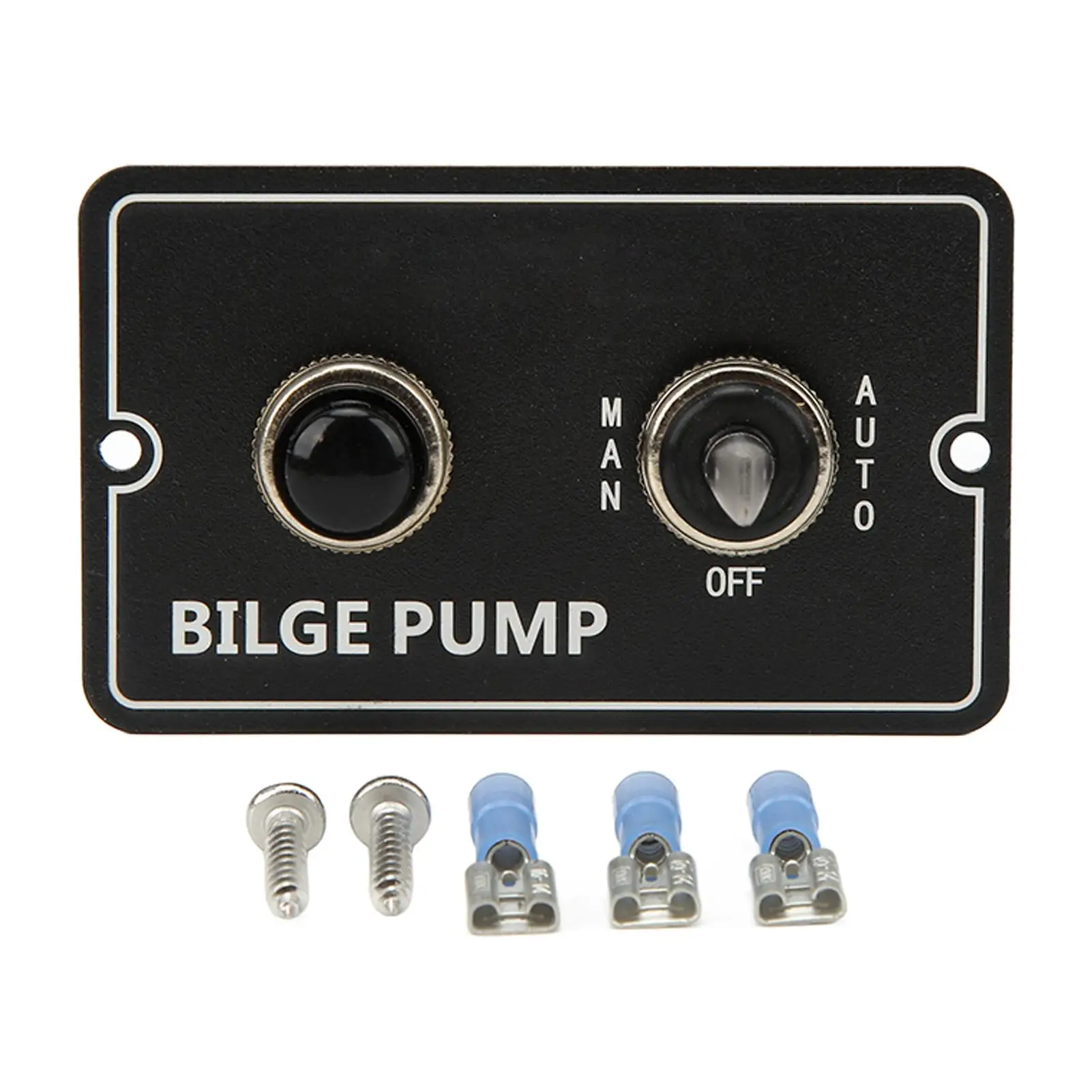 Bilge Pump Switch Safe Black Stable Performance 3 Way Switch LED Bilge Pump Switch Panel Aluminum with LED Indicator for boat