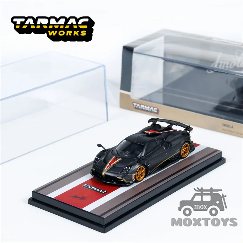 

Литая под давлением модель автомобиля Tarmac Works 1:64 Pagani Imola Matt Black из углеродного волокна