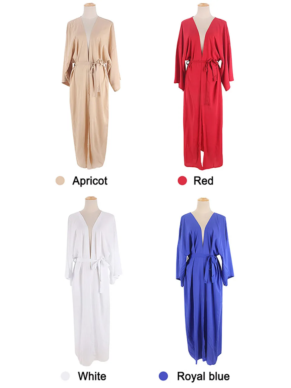 Solid Swimsuit Cover-Ups Kimono Pareo Have Belt Tunic Robe Holiday Outing 2024 Summer Women Beach Outfits Long Dress Beachwear