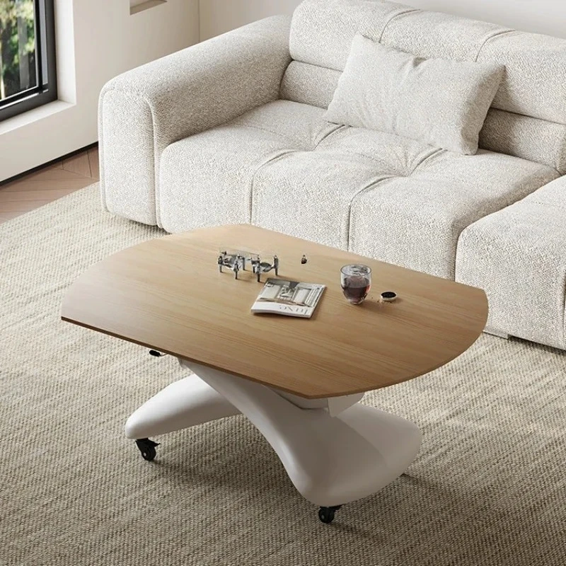 

Solid Wood Lifting Coffee Table Dual-Purpose in One Coffee Table Square and round Dual-Use Foldable and Hoisting