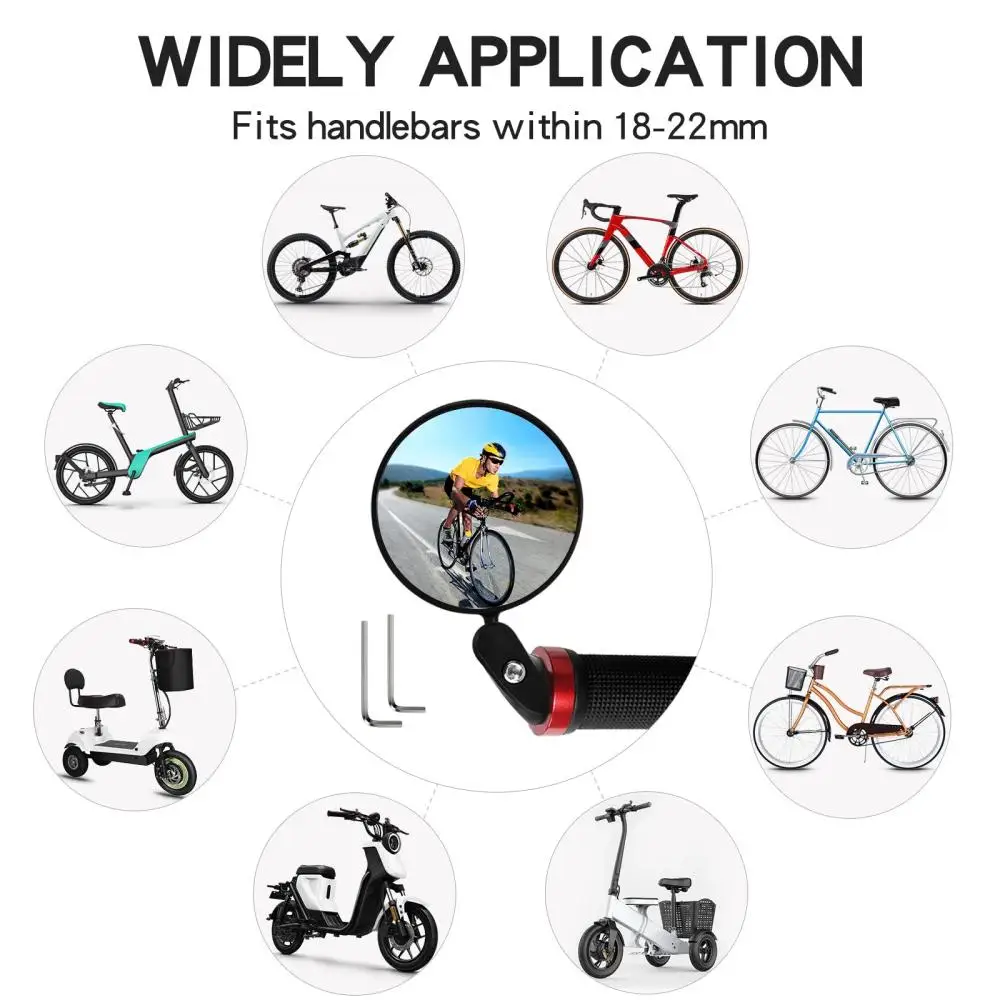 Bicycle Rearview Mirror Bicycle Bar End Mirror 360° Rotating Wide-Angle Mirror  Cycling Equipment Bike Accessories - view 6