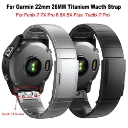 Luxury Titanium Strap For Garmin Fenix 7 7X Pro 5 5XPlus 6 6XPro Epix Gen 2 Watch Band Wristband 22 26mm Quick Release Bracelet