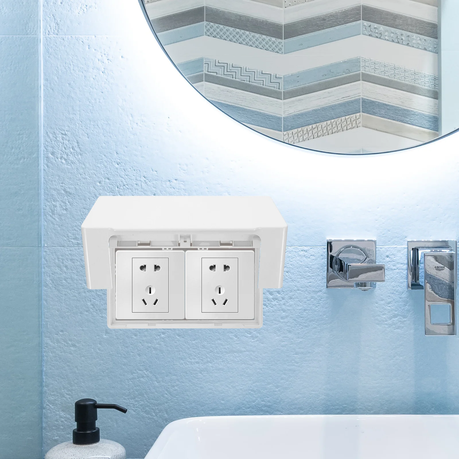 

2Pcs Waterproof Socket Cover Wall Outlet Protector Splashproof Bathroom Kitchen Electrical Outlet Cover Wall Plug Covers
