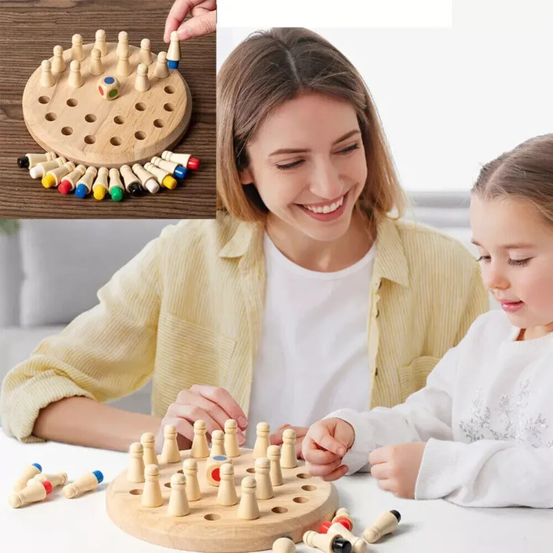 2024 Set Solid Wood Family Parent-Child Flying Chess Game Creative Toys