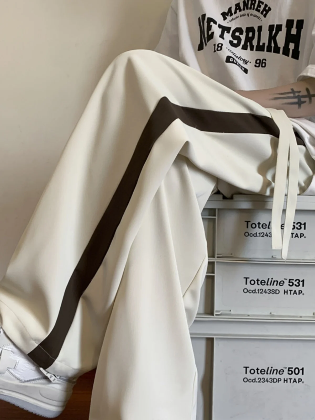 

Мужские летние тонкие брюки из ледяного шелка, свободные, широкие, прямые, в пол, модные спортивные длинные брюки